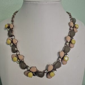 J. Crew Pink, Gray, and Yellow Statement Necklace
